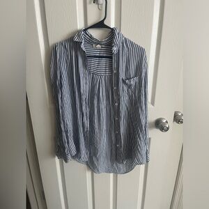 Striped Blue and White Button Down Shirt